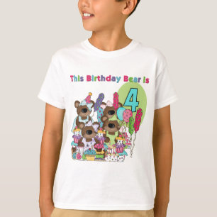 Teddy Bear Party 4th Birthday Tshirts and Gifts