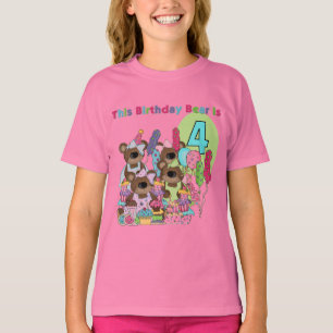 Teddy Bear Party 4th Birthday Tshirts and Gifts
