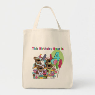 Teddy Bear Party 4th Birthday Tshirts and Gifts Tote Bag