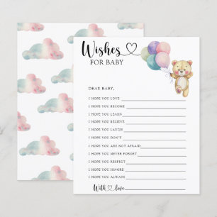 Teddy bear - Party game wishes for baby
