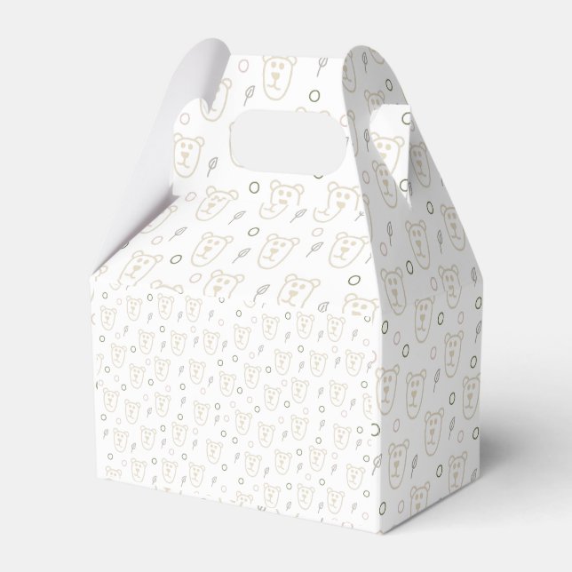 Teddy bear pattern favour box (Front Side)