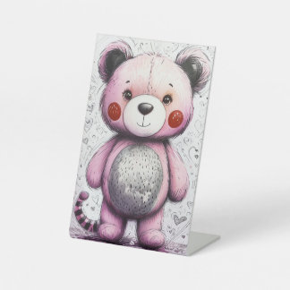 Teddy Bear Pedestal Sign