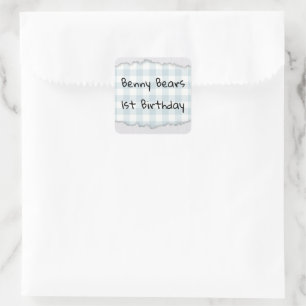Teddy Bear Peekaboo birthday Square Sticker