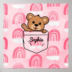 Teddy Bear Personalised Animal Pocket Poster