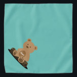 Teddy Bear Personalised Bandana<br><div class="desc">Teal background,  with a cute teddy bear holding your pet's name. Background colour is customisable,  as are the font style,  size,  and colour. Make it your own! 

When you wear Boagie's cute designs,  you are helping homeless pets because 50% of all profits are donated to Animal Rescue.</div>