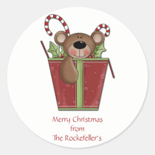 Teddy Bear Personalised Christmas Stickers