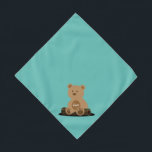 Teddy Bear Personalised Small Pet Bandana<br><div class="desc">Teal background,  with a cute teddy bear holding your pet's name. Background colour is customisable,  as are the font style,  size,  and colour. Make it your own!</div>
