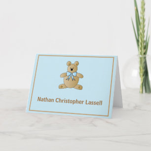 Teddy Bear Personalised Stationery Note Card