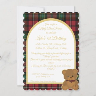 Teddy Bear Picnic 1st Birthday Invitation