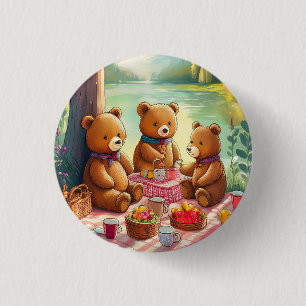 Teddy Bear Picnic 3 Cm Round Badge