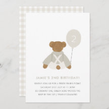 Teddy Bear Picnic Baby Birthday Invite