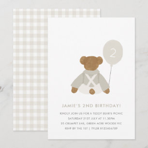 Teddy Bear Picnic Baby Birthday Invite