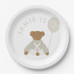 Teddy Bear Picnic Baby Birthday Invite Paper Plate