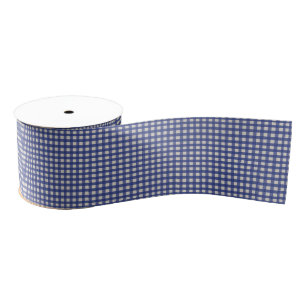 Teddy Bear Picnic Birthday -Blue Gingham Grosgrain Ribbon