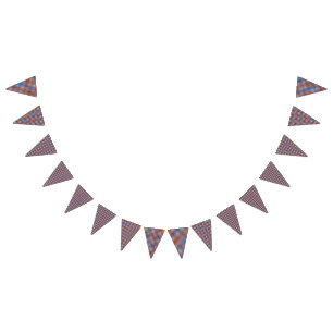 Teddy Bear Picnic Birthday Blue & Red Gingham Bunting