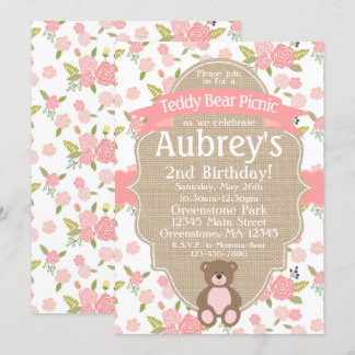 Teddy Bear Picnic Birthday Party Invitation