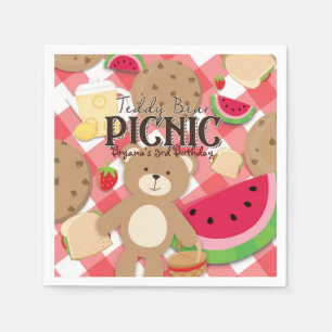 Teddy Bear Picnic Summer Birthday Party Custom Napkin