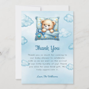 Teddy Bear Pillow Baby Shower Thank You Card