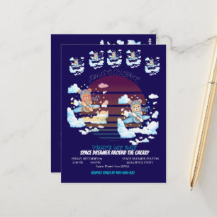 Teddy Bear Pilot Airplane Art Postcard