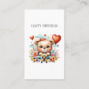 Teddy Bear Pilot Birthday Business Card