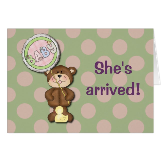 Teddy Bear Pink and Green (Front Horizontal)
