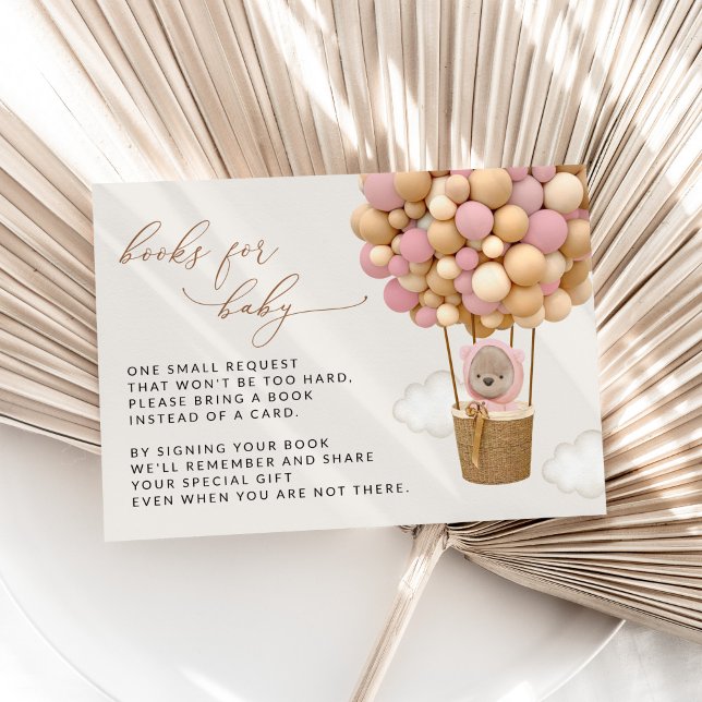 Teddy Bear, Pink Balloons, Books For Baby Enclosure Card (Creator Uploaded)