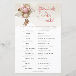 Teddy bear pink brown Storybook Character Match