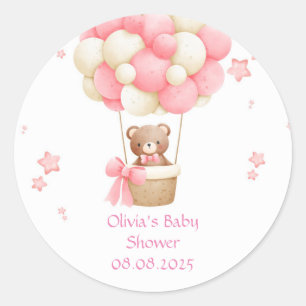 TEDDY BEAR PINK  CLASSIC ROUND STICKER