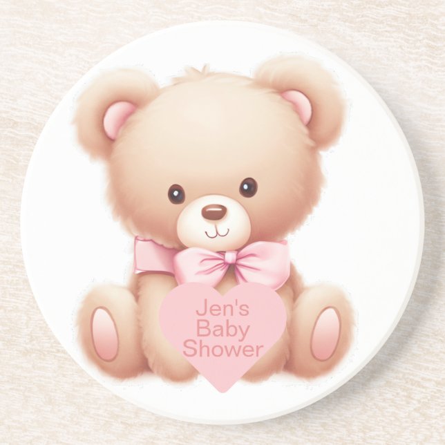 Teddy Bear Pink Coaster (Front)
