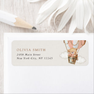 Teddy Bear, Pink Hot Air Balloon, Baby Shower