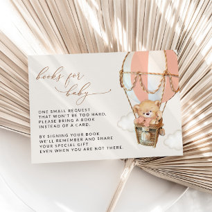 Teddy Bear, Pink Hot Air Balloon, Books For Baby Enclosure Card