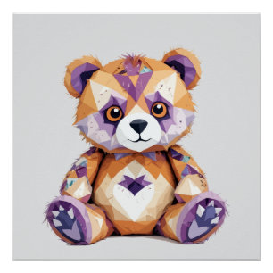 Teddy Bear Playful Adorable Fun Animal Colourful Poster