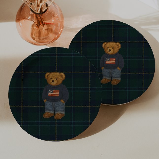Teddy Bear Polo Baby Shower Paper Plates - (Creator Uploaded)