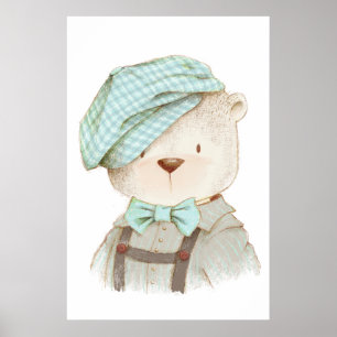 Teddy Bear Portrait Poster