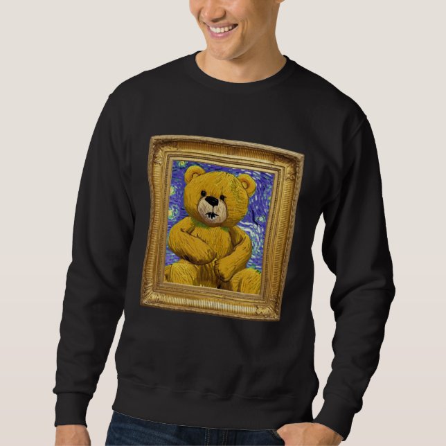 Teddy Bear Post Impressionism Artwork Artist Paint Sweatshirt (Front)