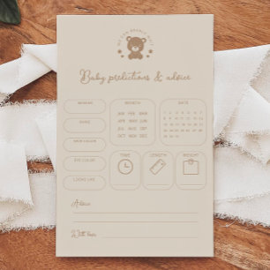 Teddy Bear Predictions & Advice Baby Shower Game