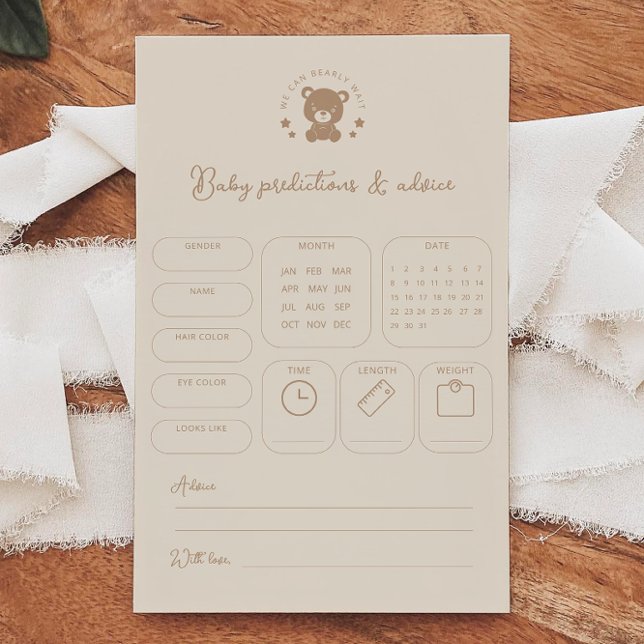Teddy Bear Predictions & Advice Baby Shower Game  (Creator Uploaded)