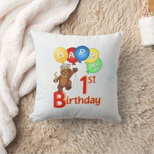 Teddy Bear Prince 1st Birthday Cushion