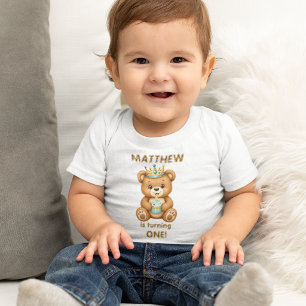 Teddy Bear Prince 1st Birthday Personalised Shirt