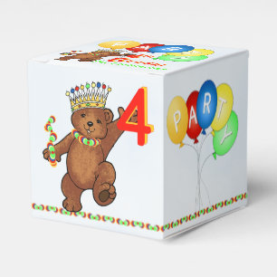 Teddy Bear Prince 4th Birthday Party Custom Favour Box