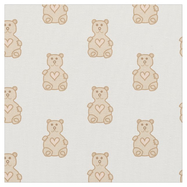 Teddy Bear Prints Fabric (Close Up)
