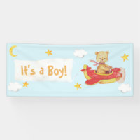 *~* Teddy Bear Pulling It's a Boy Stars Moon Baby