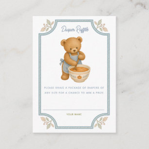 Teddy Bear Pumpkin Spice Diaper Raffle Enclosure Card