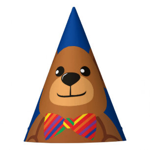 Teddy Bear Rainbow Cute 1st Birthday Party Hat