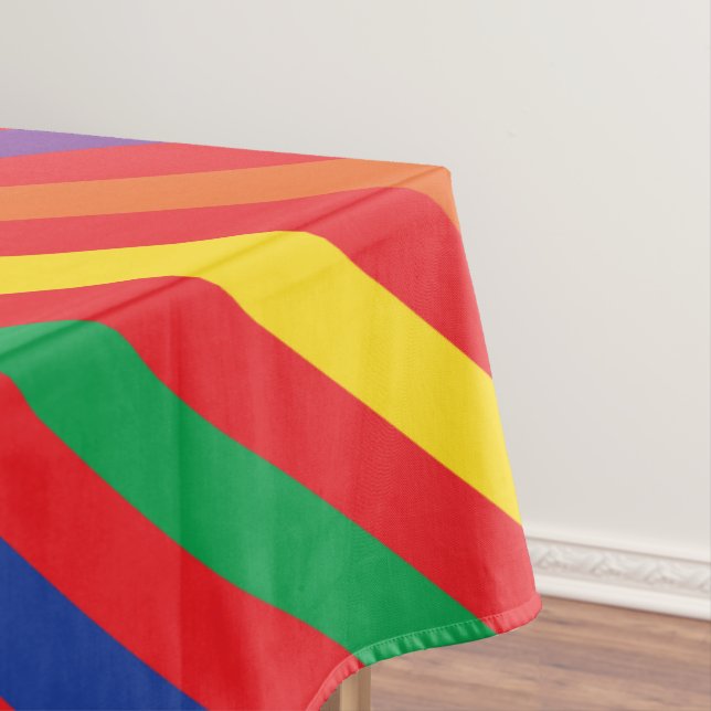 Teddy Bear Rainbow Cute 1st Birthday Party Tablecloth (In Situ)