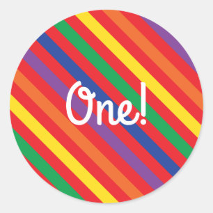 Teddy Bear Rainbow Cute Kid's Birthday Party Classic Round Sticker