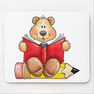 Teddy Bear Reading Mouse Pad