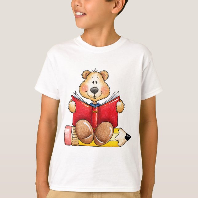 Teddy Bear Reading T-Shirt (Front)