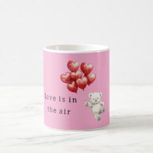 Teddy Bear Red Heart Balloons Coffee Mug