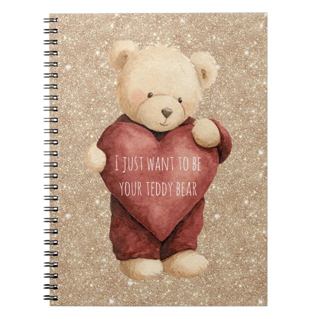 Teddy Bear Red Heart Notebook (Front)